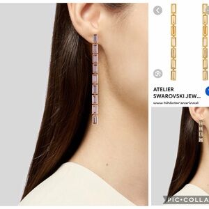 Atelier Swarovski “Fluid” bangle and convertible long-to-short earring set